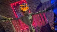 Skeletons come out for charity at Halloween homes
