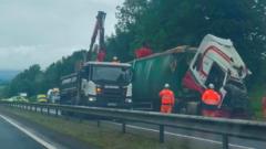 Two-lorry crash closes A9 southbound at Dunblane