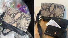 'Miracle' after handbag with £500 cash found in tip after three-hour search