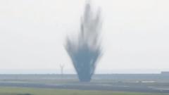 Hidden runway bomb explodes just after plane takes off