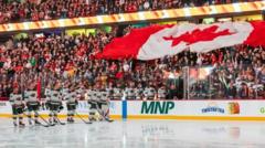 Canadian fans boo US anthem as tariffs spur 'buy local' pledge