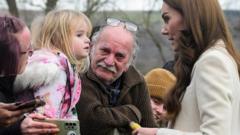 Kate stops car for chat with 'hello princess' girl