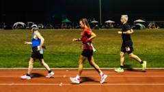 A 24-hour party of pain - a day and night running round a track