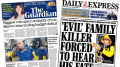 The Papers:  ‘Biggest cuts since austerity’ and ‘evil’ family killer