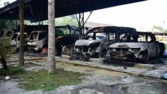 Dozens of co-ordinated arson attacks hit southern Thailand