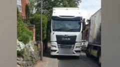 Villagers want lorry ban after HGVs mount kerbs