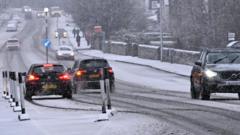 Multiple wintry hazards with Met Office snow and ice warnings in force