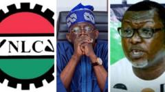 Aworan afihan ami idanimọ NLC,Aarẹ Tinubu ati Akọwe ipolongo LP