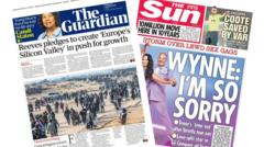 The Papers: 'Europe's Silicon Valley' and Strictly Wynne's apology