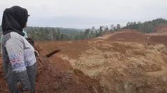 Warga Pulau Wawonii, Sulawesi Tenggara, menyaksikan hutan habis dibabat untuk pertambangan nikel. 