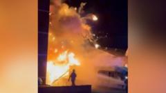 Watch: CCTV shows ambulances ablaze and explosion in Golders Green