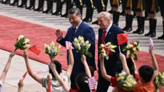Pomp and pageantry: Key moments from day one of Trump's visit to China
