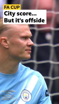 Haaland puts it in the net but it doesn't count