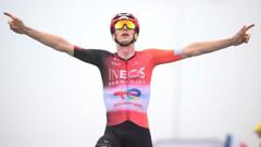 Thymen Arensman after victory at Stage 14