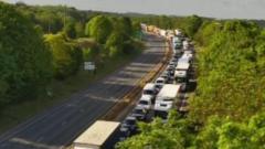Vehicle fire closes part of A14 in Suffolk