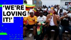 Tuffers gets in amongst the Zimbabwe fans at Trent Bridge