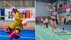 Wales' champion long jumper and  hockey goalkeeper