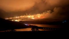 Crews tackle wildfire near Peak District reservoir