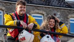 RNLI 'welly guard of honour' for newlyweds
