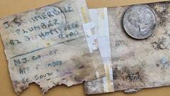 Items found decades after being left on city walls