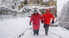 Watch: Snowy Sunday in parts of the UK