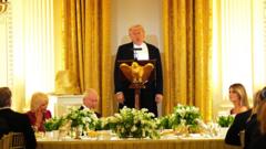 In pictures: King joins Trump for White House banquet and delivers historic Congress speech