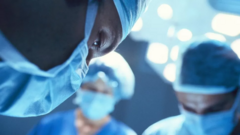 Cirurgiões atuando em sala de operação