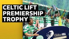 Watch as Celtic lift the Scottish Premiership trophy