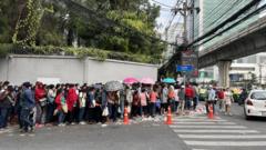  တန်းစီသူတွေ စနစ်ကျဖြစ်စေရေး ထိုင်းရဲရဲ့အကူအညီရယူခဲ့ရ