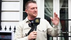 Tommy Robinson pleads not guilty to harassment