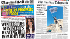 The Papers: Labour 'heating bill hypocrisy' and Wallace whistleblower