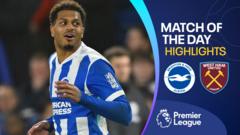 Brighton equalise in stoppage time against West Ham