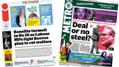 The Papers: ‘Benefits turmoil’ and ‘deal or no steel’