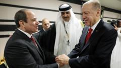Mısır Cumhurbaşkanı Abdülfettah es-Sisi ve Cumhurbaşkanı Recep Tayyip Erdoğan