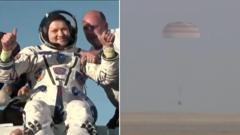 Space crew returns to Earth after longest stay on ISS