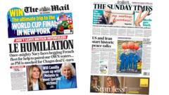 The Papers: 'Le Humiliation' and 'US and Iran start historic peace talks'