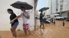 Red alert issued for Ibiza after streets flooded with rain water