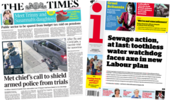 The Papers: 'Call to shield police from trials' and Ofwat 'faces axe'