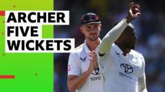 Archer finishes with five wickets as Australia bowled out for 371