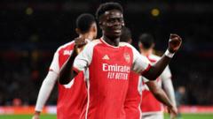Bukayo Saka score Arsenal 4-0 win ova PSV