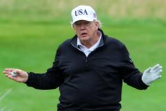 Trump completes golf round ahead of EU trade talks