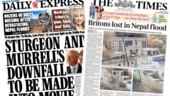 Scotland's papers: Murrell movie and Nepal flash flooding