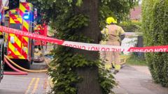 Cordon as firefighters tackle house blaze