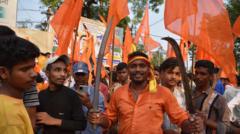 পশ্চিমবঙ্গের হাওড়ায় রামনবমীর মিছিল। ৩০ মার্চ, ২০২৩
