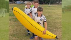 Junior football team’s alphabet game goes viral