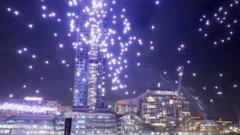 Watch: Dozens of drones crash into harbour in Sydney during light festival display