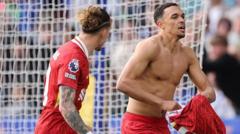 Alexander-Arnold puts Liverpool on brink of title and relegates Foxes