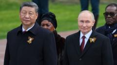 China's Xi stands with Putin at Russia's Victory Day parade