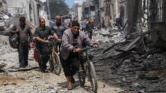 Hundreds of families displaced by wave of Israeli air strikes on Gaza, Palestinians say