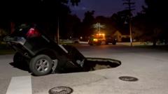 Watch: Texas sinkhole swallows pickup truck